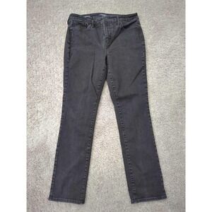 NYDJ Jeans Womens 10 Black Denim Mid Rise Sheri Slim Lift X Tuck Stretch Casual
